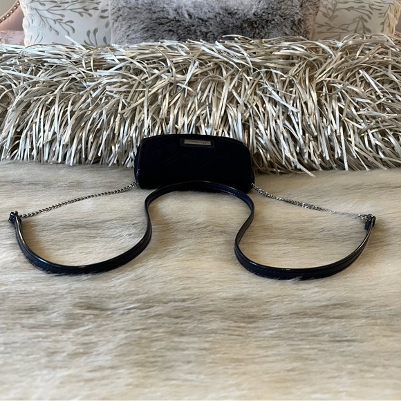 VERA BRADLEY Classic Navy Microfiber Chain Strap Crossbody Mini Shoulder Bag - Picture 9 of 12